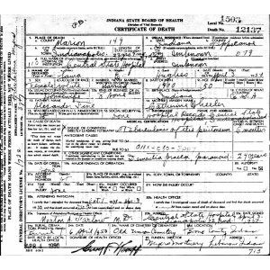 My paternal side g'gma's death certificate