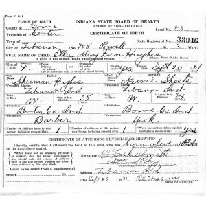 EllaMay Hughes birth certificate