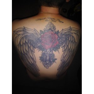 Dustin the HotShot firefighter's tattoo commemorating his father.